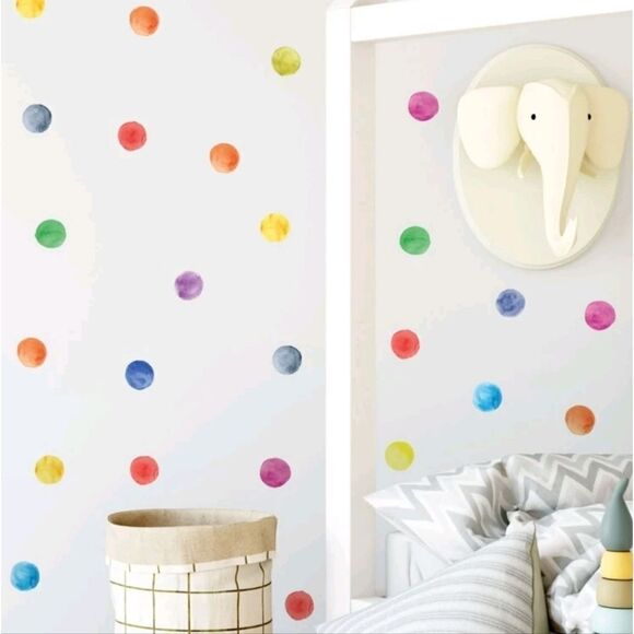 Rainbow Polka Dot Wall Stickers - Picture 2 of 9